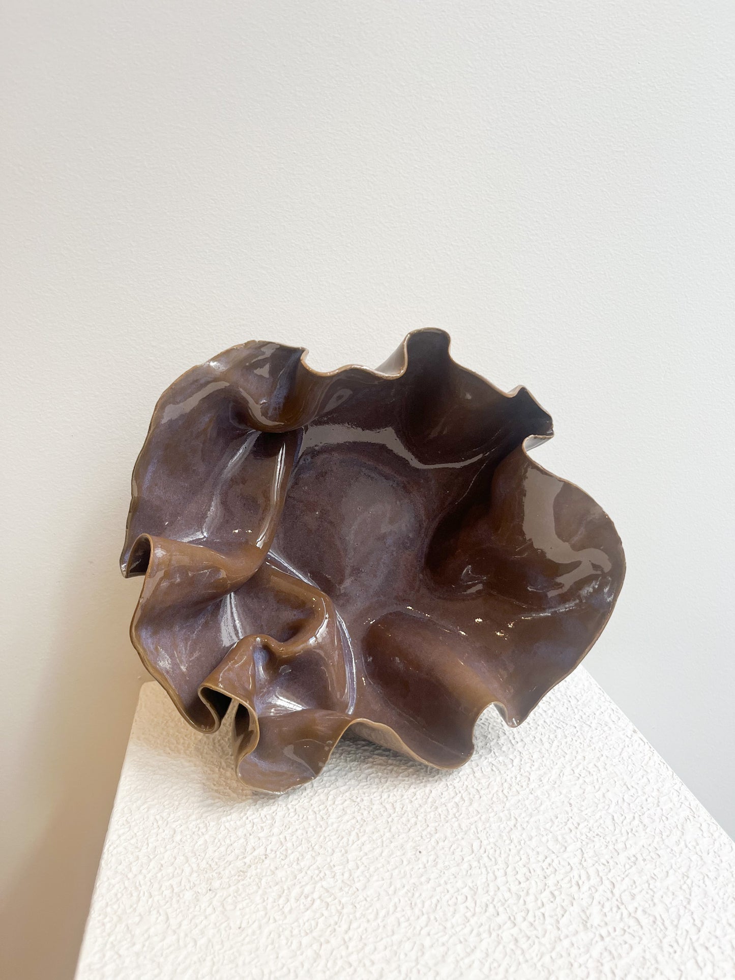 Coupelle Pavlova porcelaine marron - Vide atelier