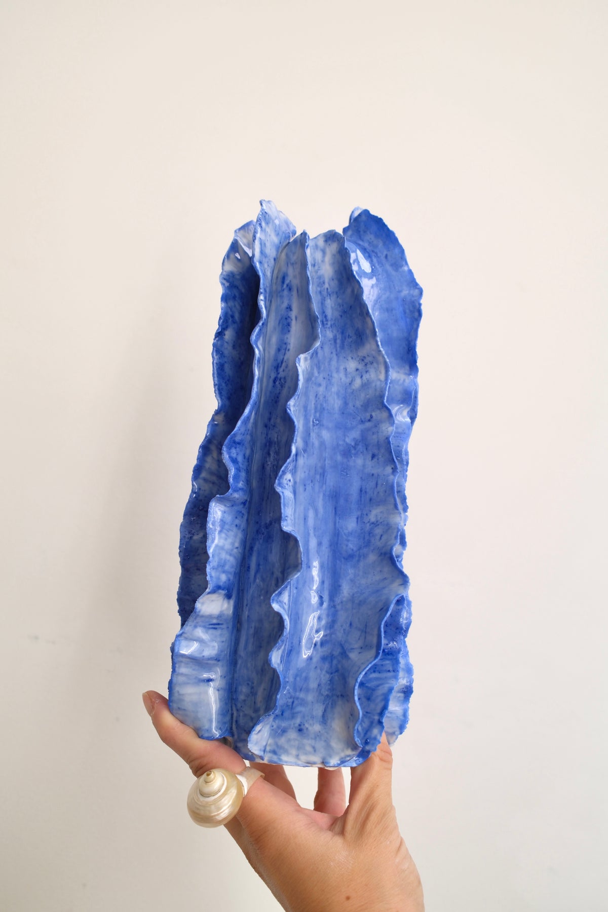 Vase Athéna bleu égée émail unique