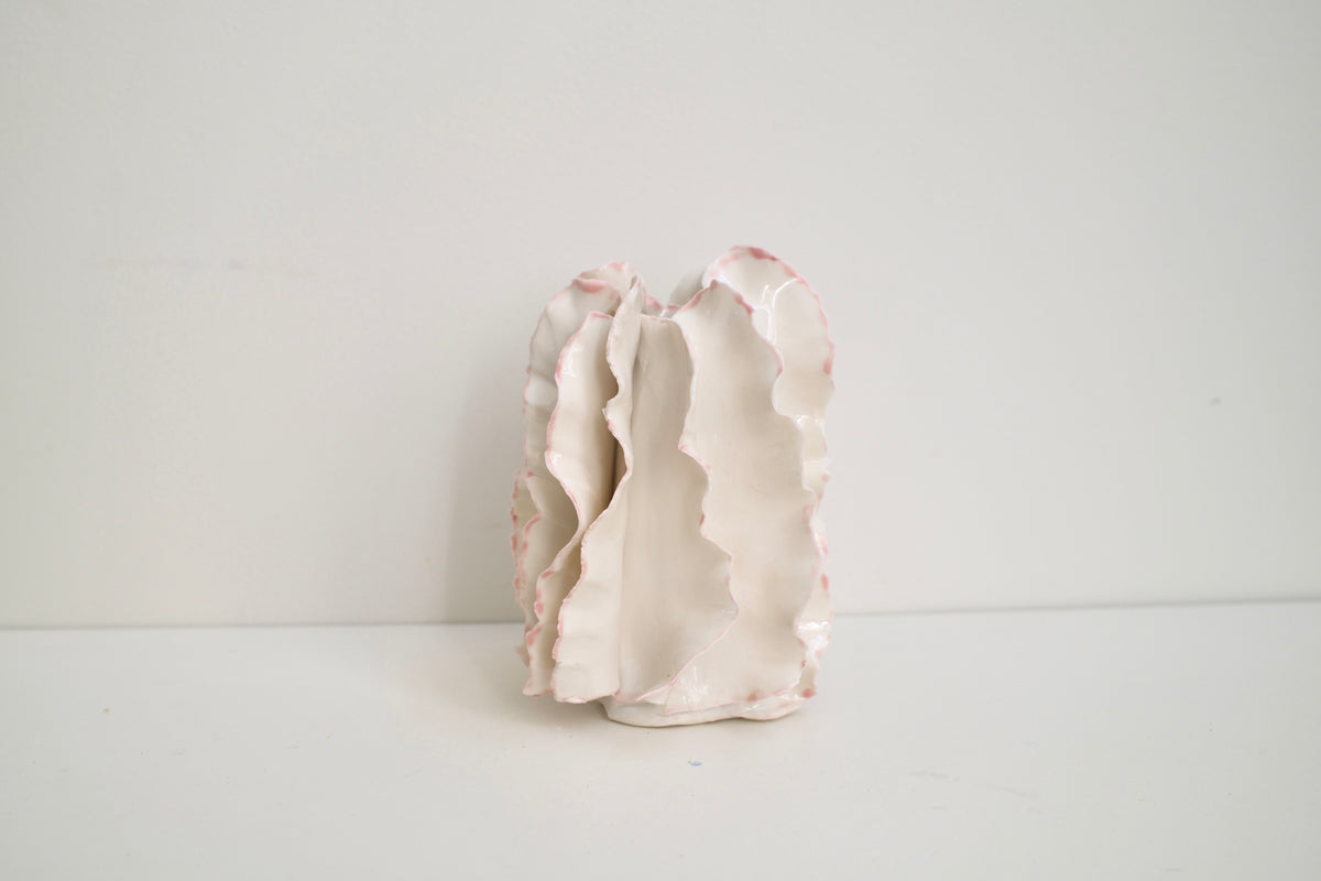 Vase Athéna liseré rose