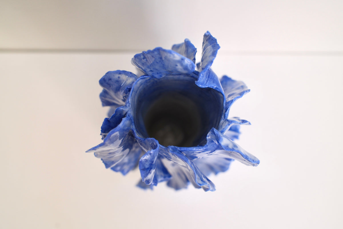 Vase Athéna bleu égée émail unique