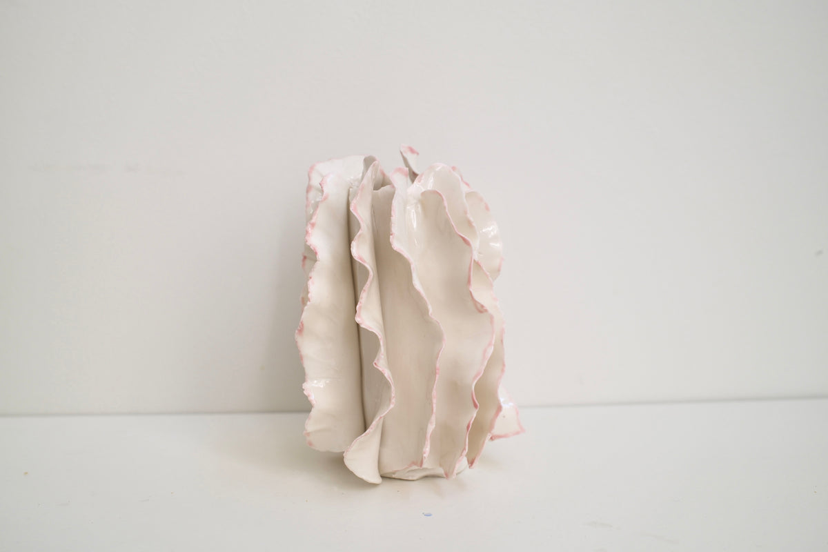 Vase Athéna liseré rose