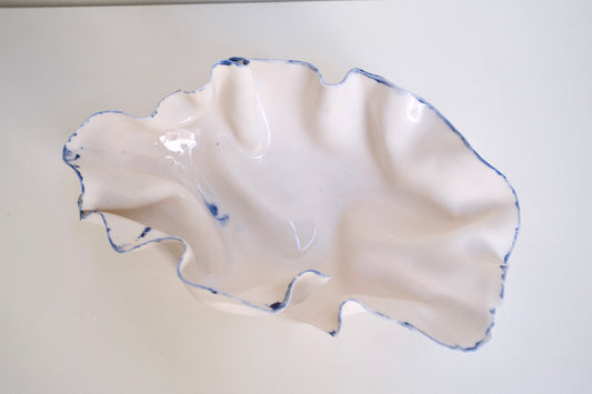 Coupelle Pavlova avec liseré bleu