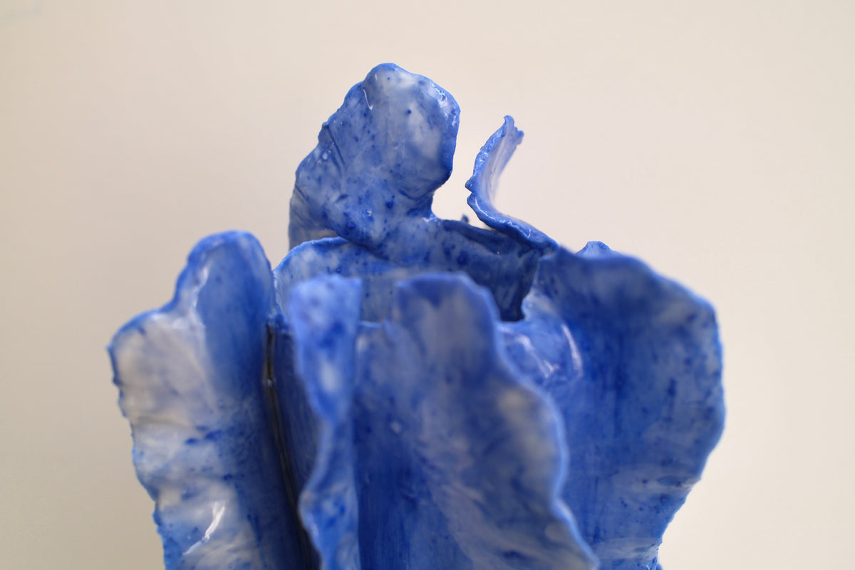 Vase Athéna bleu égée émail unique