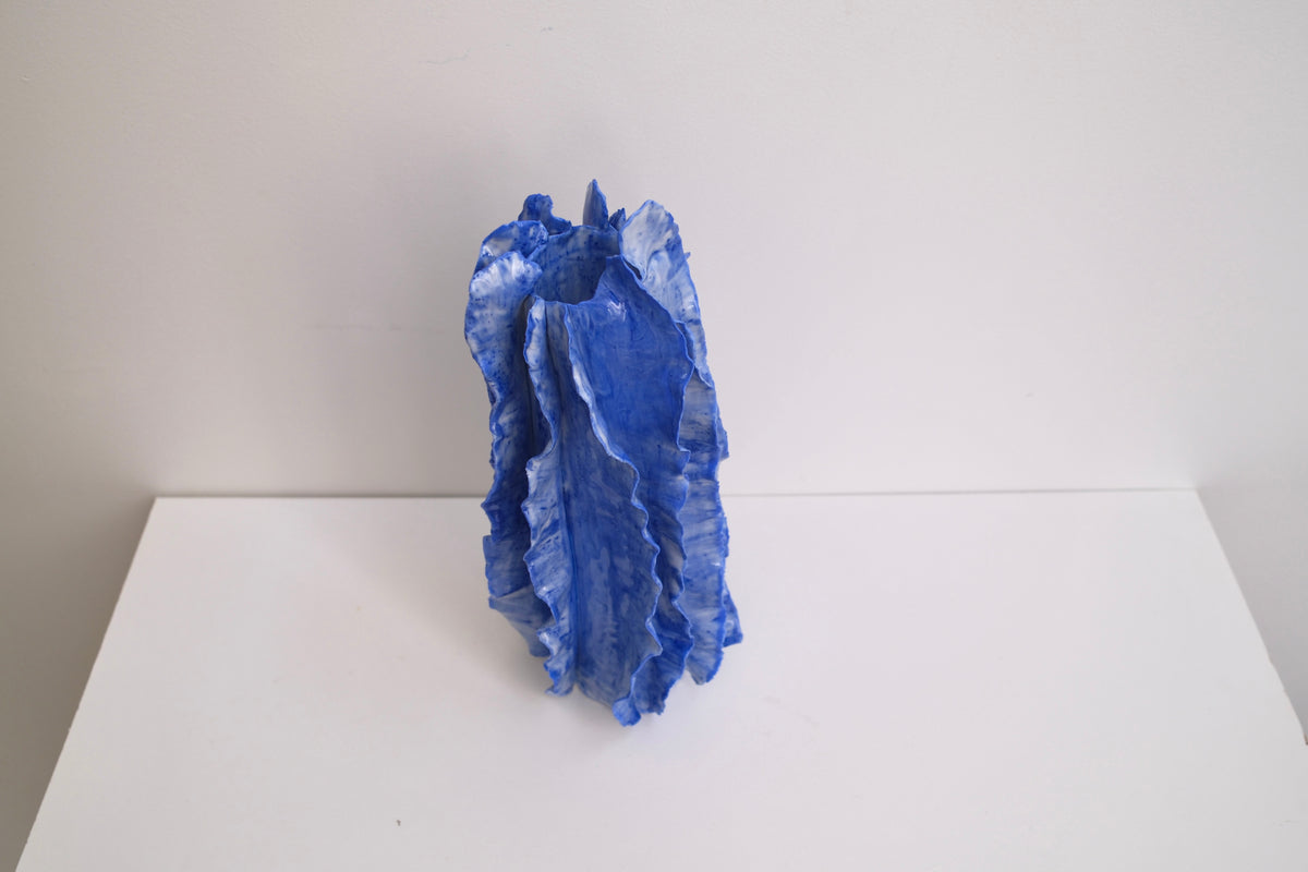 Vase Athéna bleu égée émail unique