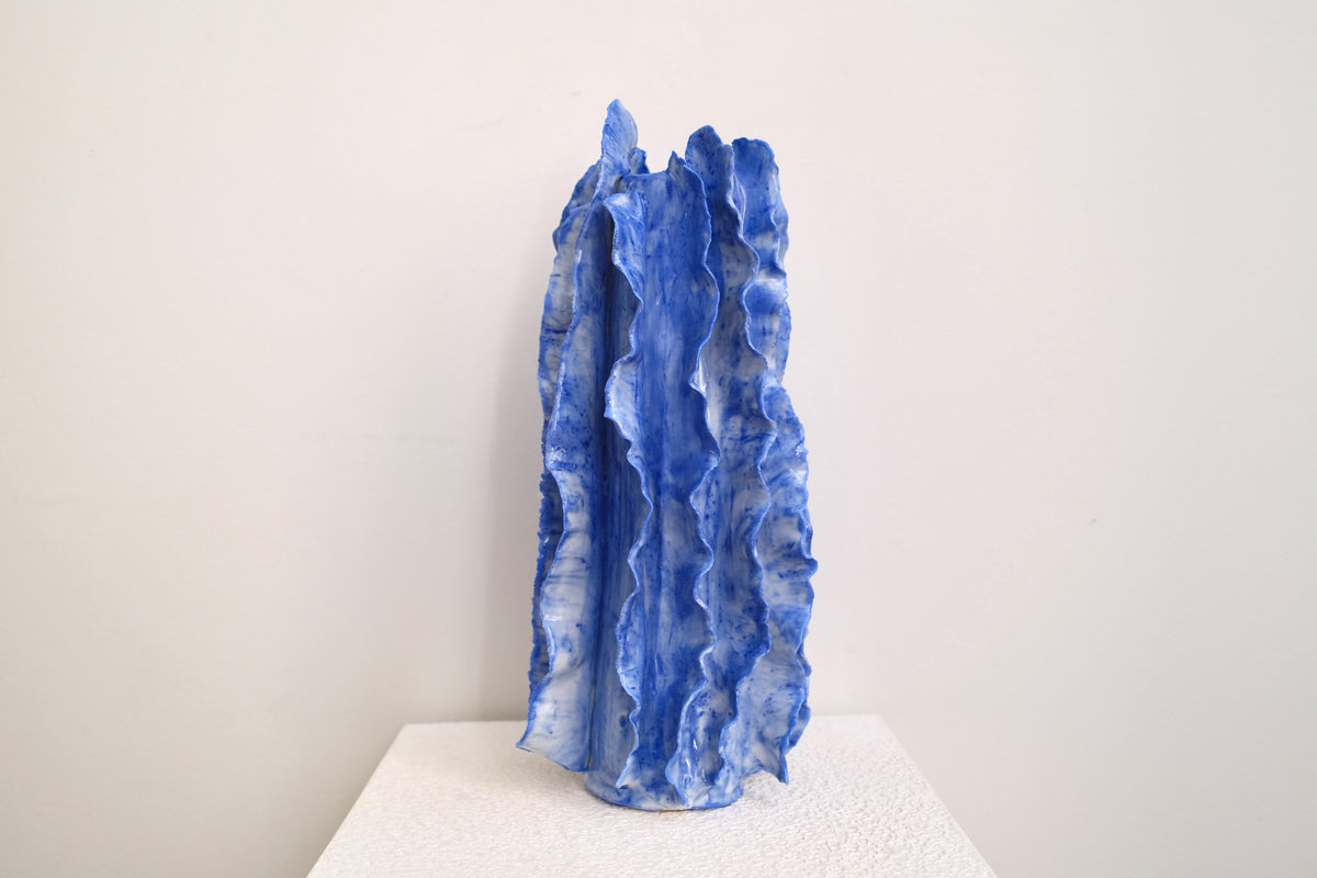 Vase Athéna bleu égée émail unique