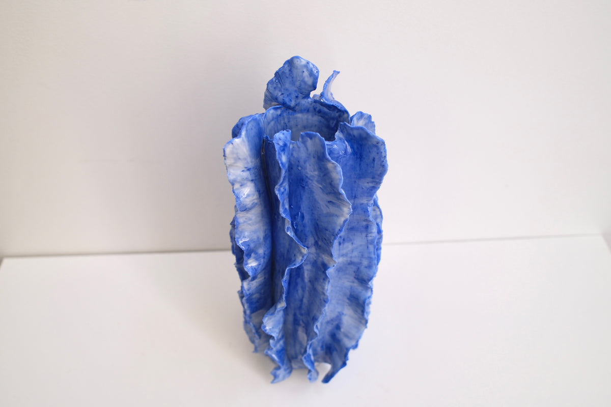 Vase Athéna bleu égée émail unique