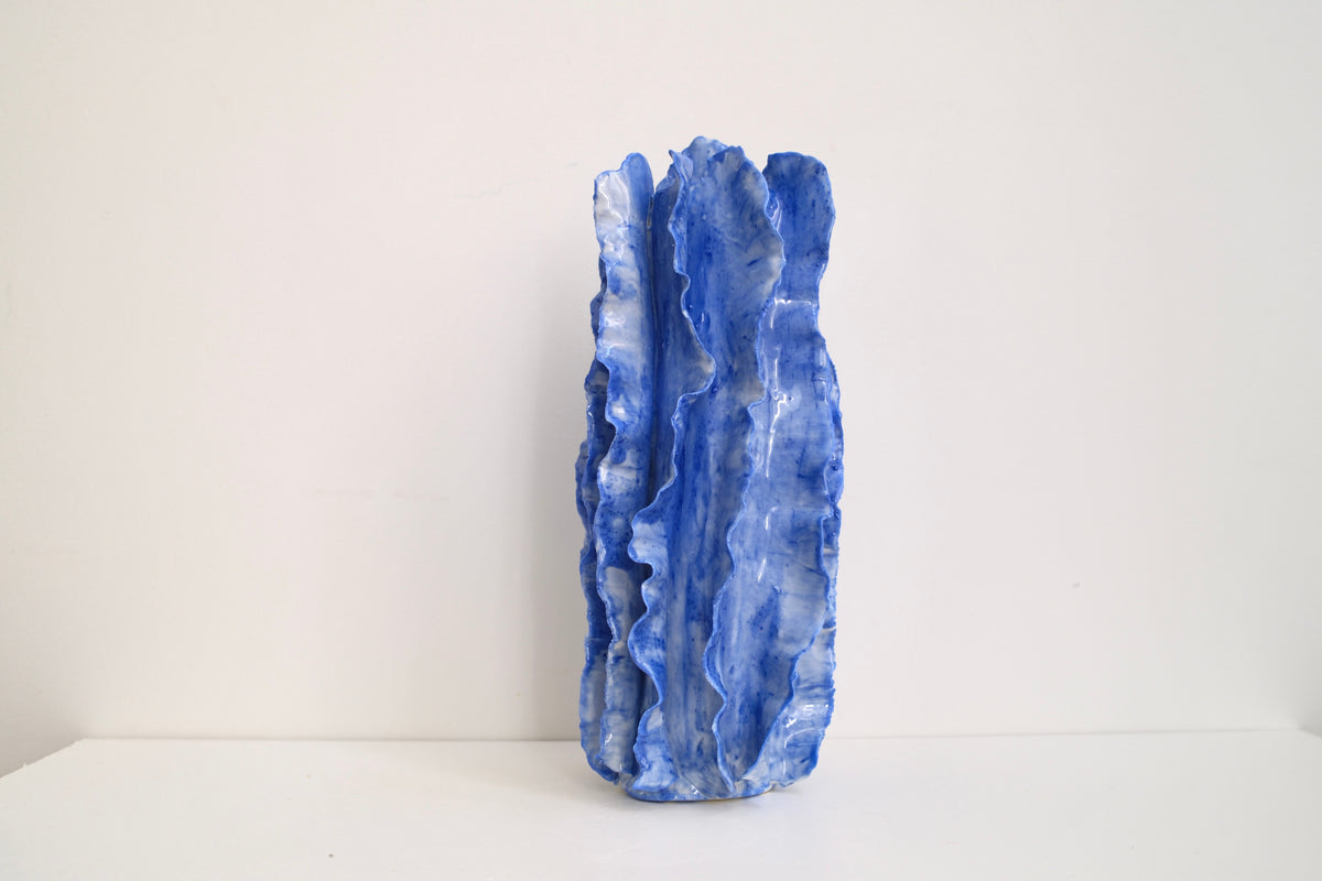 Vase Athéna bleu égée émail unique