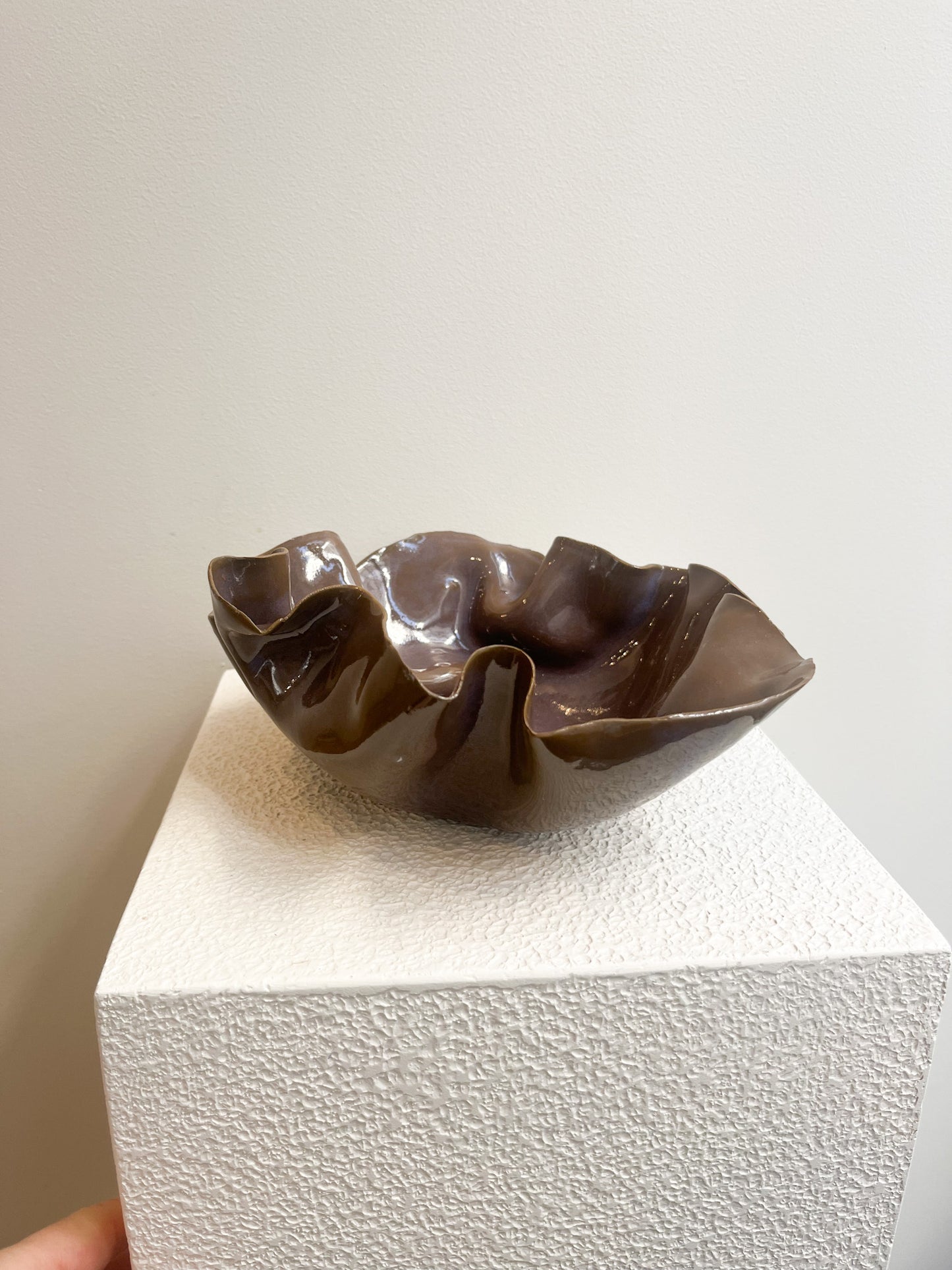 Coupelle Pavlova porcelaine marron - Vide atelier