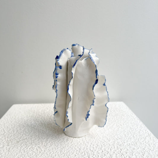 Petit Vase Athéna liseré bleu